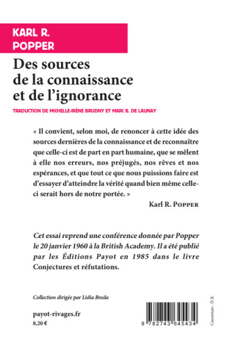 Des sources de la connaissance et de l'ignorance