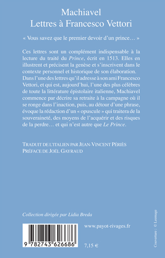 Lettres à Francesco Vettori