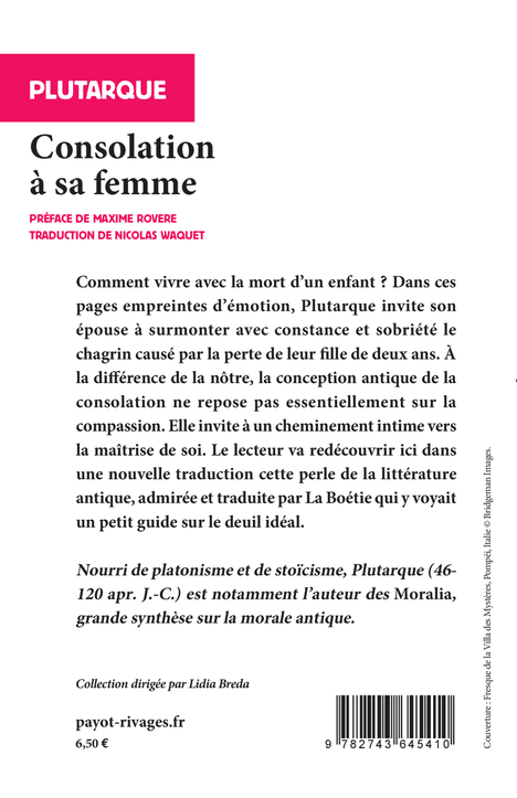 Consolation à sa femme