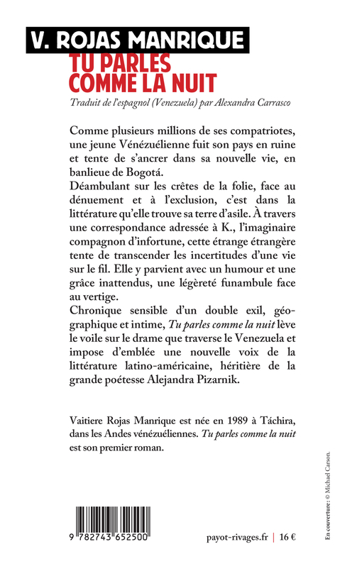 Tu parles comme la nuit