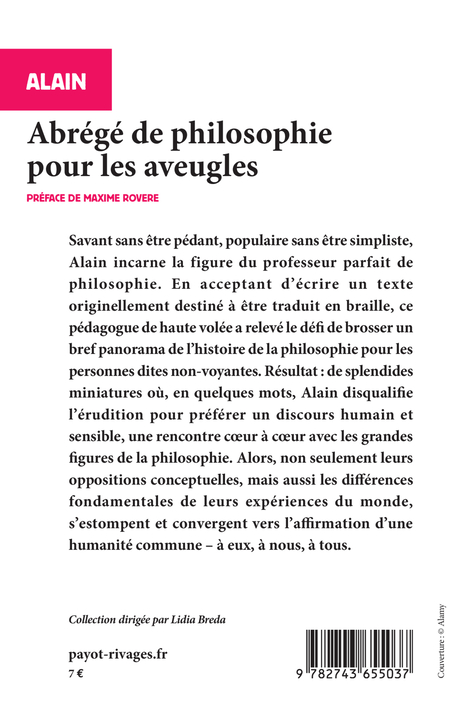 Abrégé de philosophie pour les aveugles