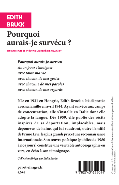 Pourquoi aurais-je survécu?
