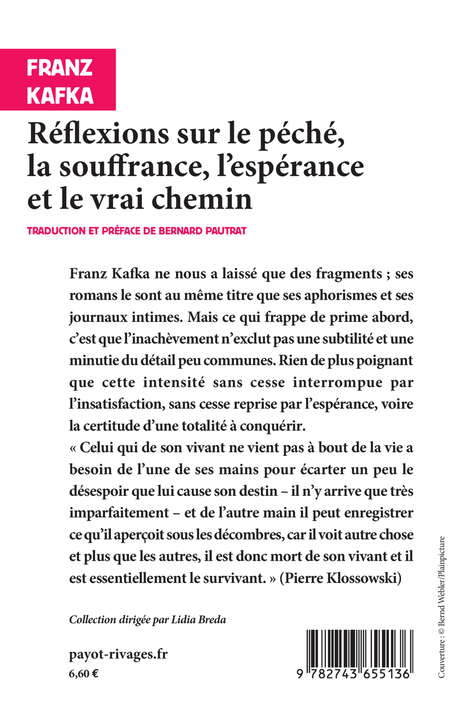 Réflexions sur le péché, la souffrance, l'espérance et le vrai chemin