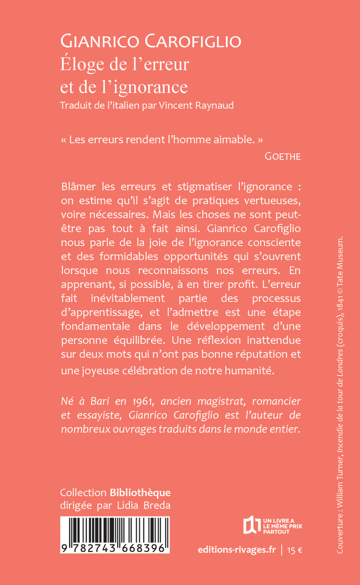 Eloge de l'erreur et de l'ignorance